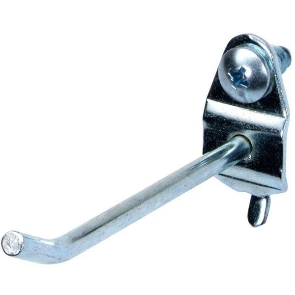 DuraHook 2 1/2" Single Rod, 30 Degree Pegboard Hook, 10 Pack